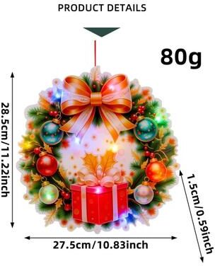 Uplift Essentials LED Christmas Santa Claus Ornament flower Wreath