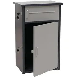 Proregal Paketkasten mit 2 Fächern | HxBxT 78x49x38cm | Stahl | Dunkelgrau/Grau| Paketbox Paketfach Paketstation Briefkasten