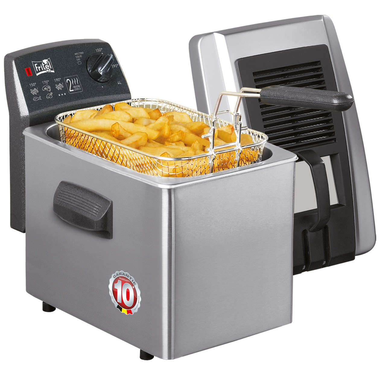 Fritel TURBO SF 4371 Friteuse, 4 liter, Zilver