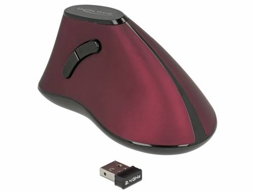 Delock 12528 Ergonomische Maus USB Optisch 4 Tasten 1000 dpi