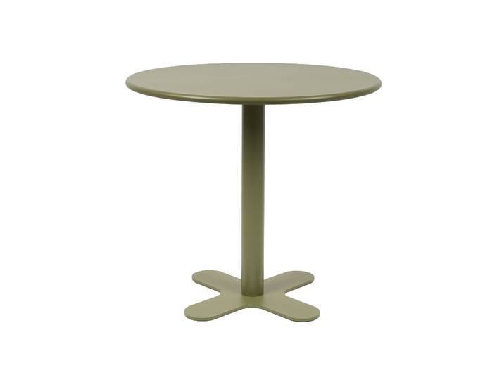 Outdoor Bistrotisch White Label Living Sanjay 80x80 cm, Grün, Rund, Neu Tisch - Perfekt für Café und Bistro