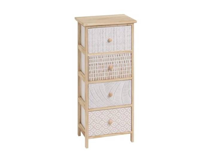 Schrank mit 4 Schubladen aus MDF Holz in Natur