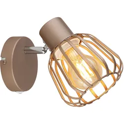 LED Wandleuchte Wandstrahler Wohnzimmerlampe schwenkbar Braun Metall H 15 cm