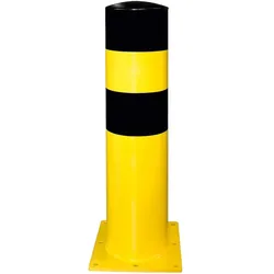 PROREGAL Rammschutz-Poller XXXL zum Aufdübeln | Mit Beton befüllbar | HxØ 120x32,3cm | Materialstärke 6,3mm | Schwarz-Gelb