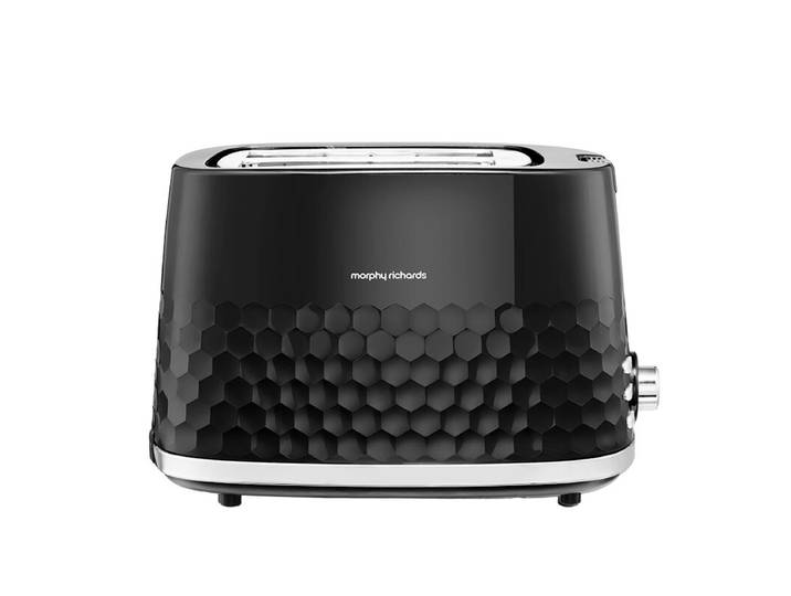 Morphy Richards Hive 2-sleufs broodrooster, instelbare bruiningsgraad, uitneembare kruimellade, annuleer, ontdooien, opwarmen, anti-klemfunctie, glanzende afwerking, 850 W, zwart