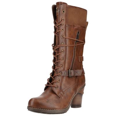 High-Heel-Stiefel MUSTANG SHOES "Mustang Shoes Stiefel Lederimitat", Damen, Gr. 36, braun, Lederimitat, Schuhe