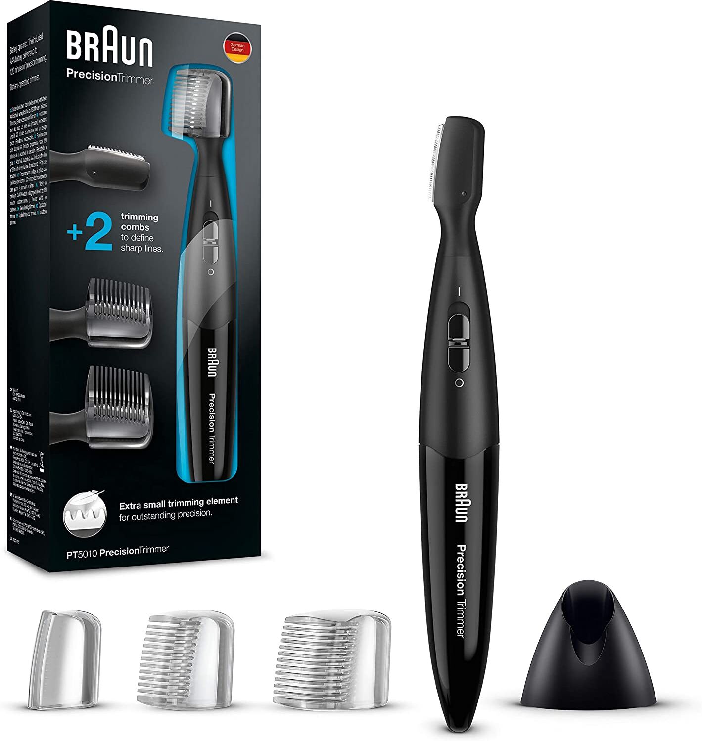 Braun Pt5010 Tagliapeli Per Naso E Orecchie Rifinitore Trimmer Lunghezze Di Taglio 5 Mm / 8 Mm Colore Nero - Pt5010