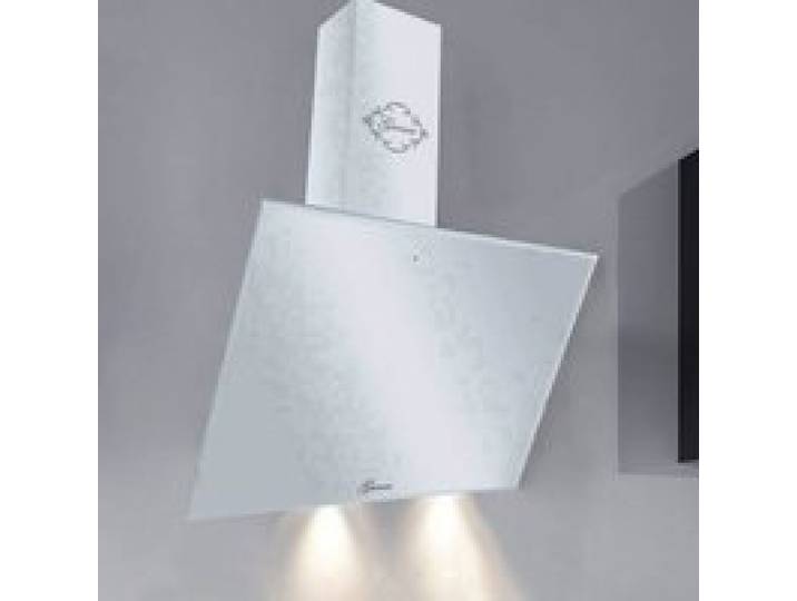 Hotte aspirante 60 cm Blanc verre GURARI GCH D 286+gaine dévacuation Hotte murale inclinée 1000m³/h Commande tactile+Télécommande