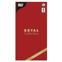 Papstar 10 Tischdecken, Tissue ROYAL Collection 120 cm x 180 cm rot