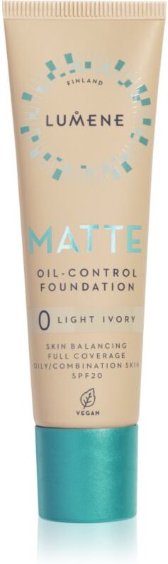 Lumene Matte Oil-Control Matterende foundation SPF 20 Skygge 0 Light Ivory 30 ml