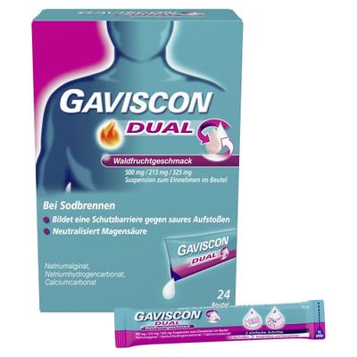 Gaviscon Dual Waldfrucht 500mg/213mg/325mg SUE 24x10 ml Suspension zum Einnehmen