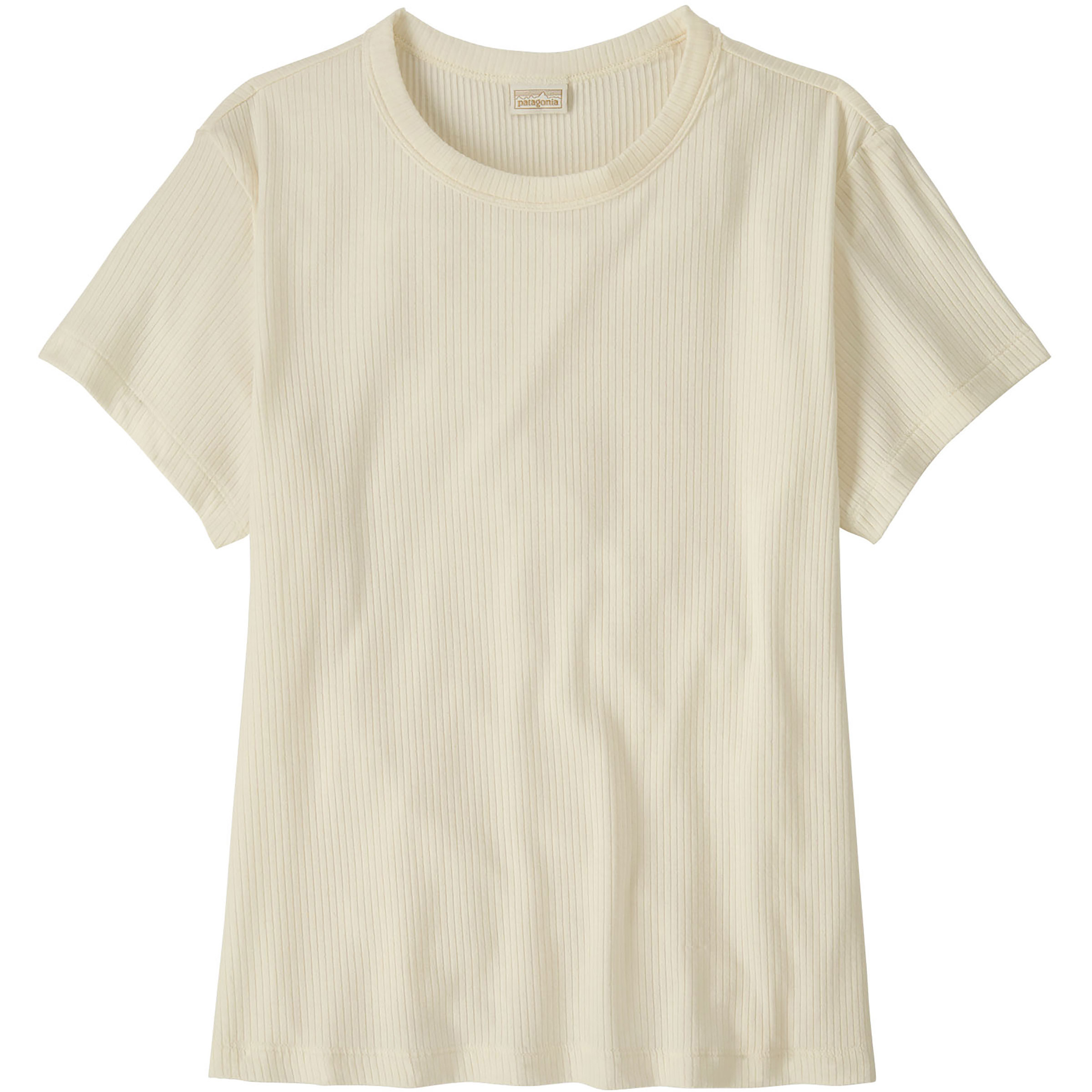 Patagonia Rib Knit Damen T-Shirts beige Größe L Lifestyle Elastisch Lyocell (Tencel)