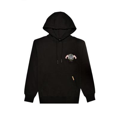 Kapuzensweatshirt PAS DE MONACO "Pas De Monaco LA RACE HOODY", Herren, Gr. M, schwarz, 80% Baumwolle, 20% Polyester, bedruckt, Rundhals, Sweatshirts