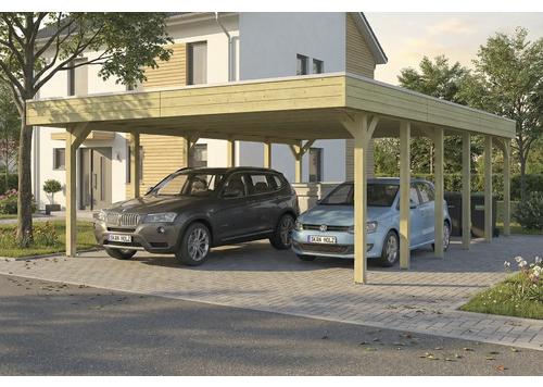 Doppelcarport SKAN HOLZ Friesland inkl. Pfostenanker 546 x 860 cm kesseldruckimprägniert
