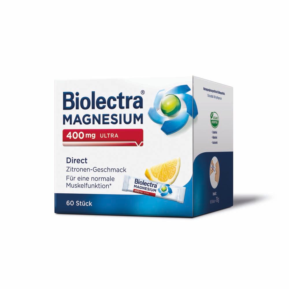 Biolectra Magnesium 400 mg ultra Direct Zitrone 60 St Pellets