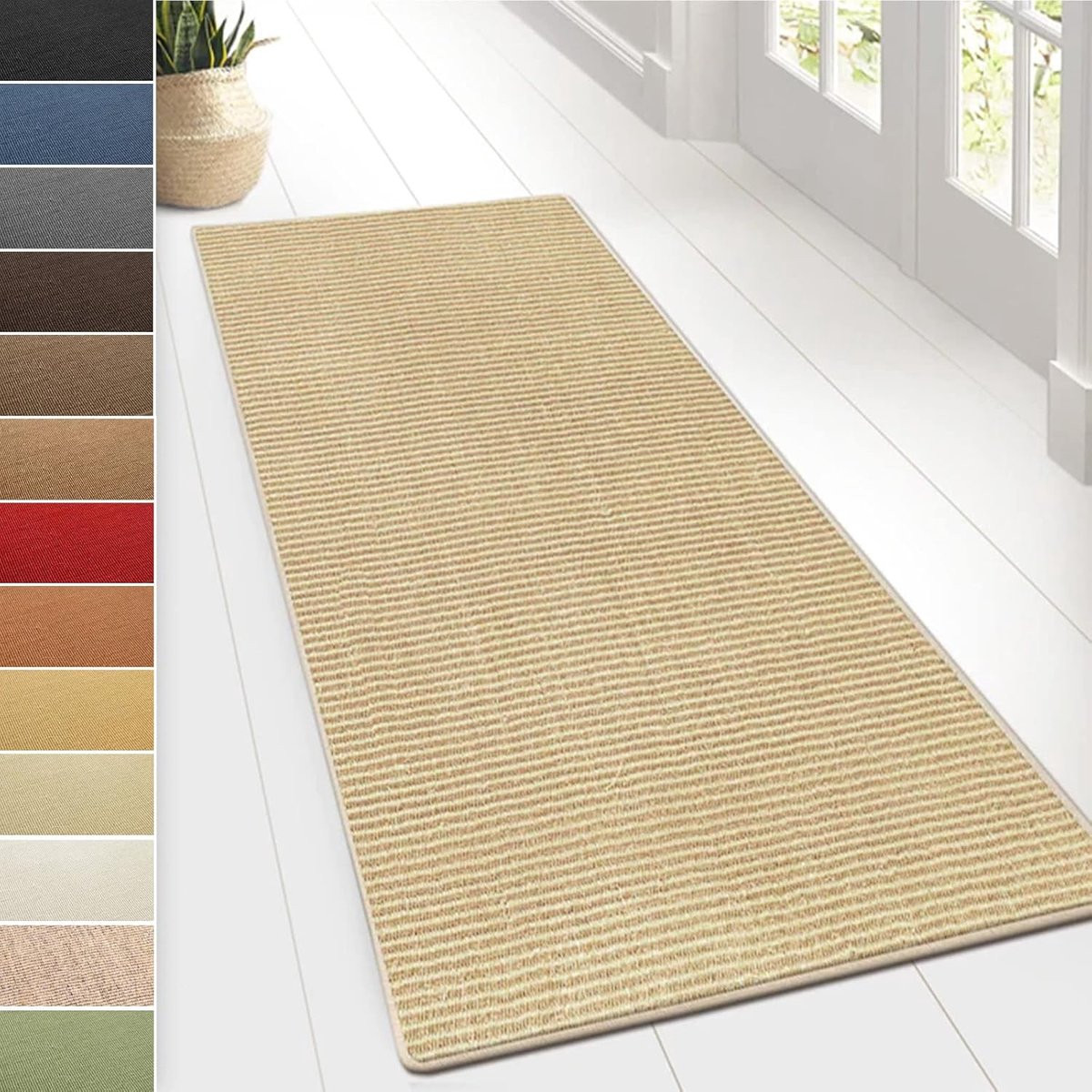 Sisal Vloerkleed Op Maat - Klassiek Tapijt in Ivoorkleur voor Huis en Hal