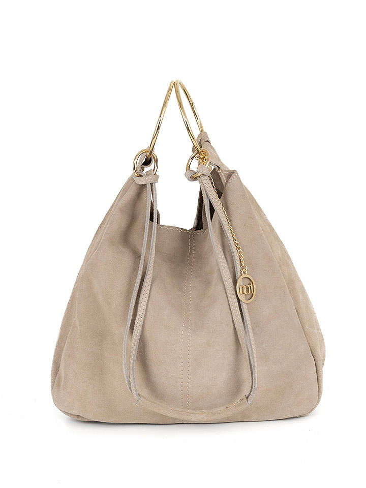 Mia Tomazzi Leder-Henkeltasche "Tarabella" in Beige - (B)34 x (H)30 x (T)11 cm - onesize