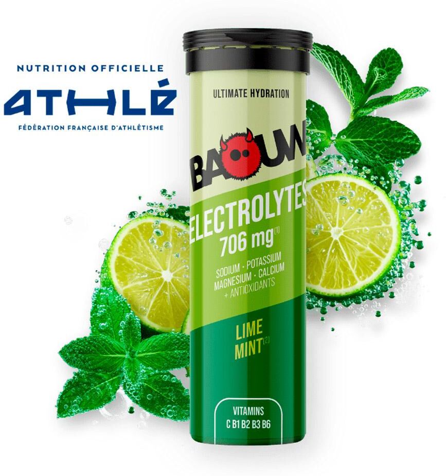 Baouw  - Pastilles Electrolytes (x10) 50 g. Citron Vert Menthe - Electrolytes