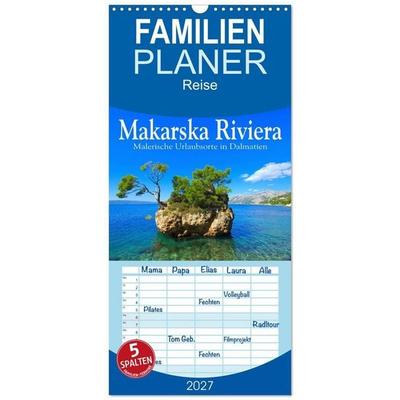 Familienplaner 2027 - Makarska Riviera - Malerische Urlaubsorte in Dalmatien mit 5 Spalten (Wandkalender, 21 x 45 cm) CALVENDO