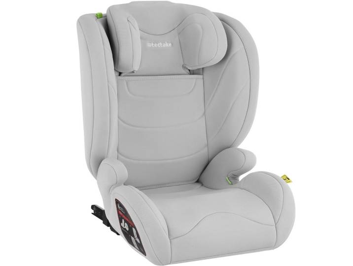 tectake Autositz Levi, von 100 bis 150 cm, Belastbarkeit 36 kg, hellgrau, Hellgrau, Kunststoff, 48x81x45 cm, Baby on Tour, Kindersitze, Kindersitze I-Size 76-150cm