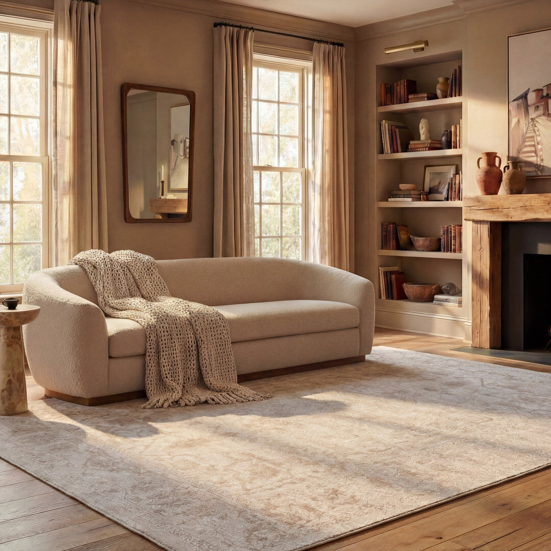 Latitude Vive Reflection Oriental Area Rug In Creme / Ivory Ivory Rectangle 274 x 366 cm