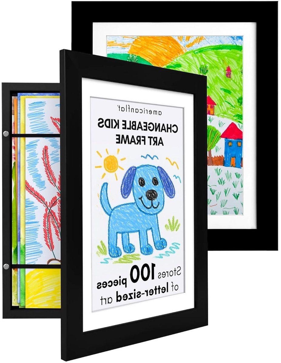 Zwarte Kinderkunst Fotolijst voor Kunstwerk Display A4 formaat