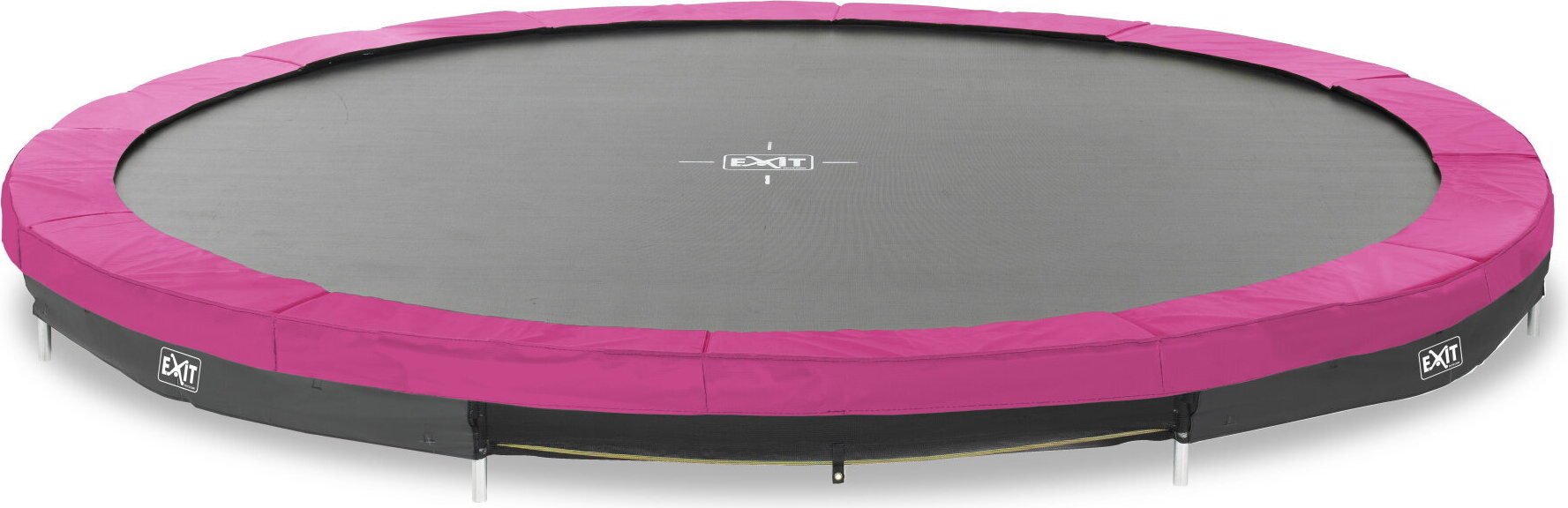 EXIT Silhouette Sporttrampolin ø427cm, Bodentrampolin, Rund, für Kinder, Rosa