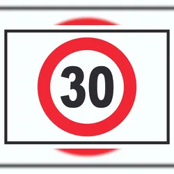 Tempo 30 km/h Geschwindigkeitsbegrenzung Schild Symbol A4 (210x297mm)