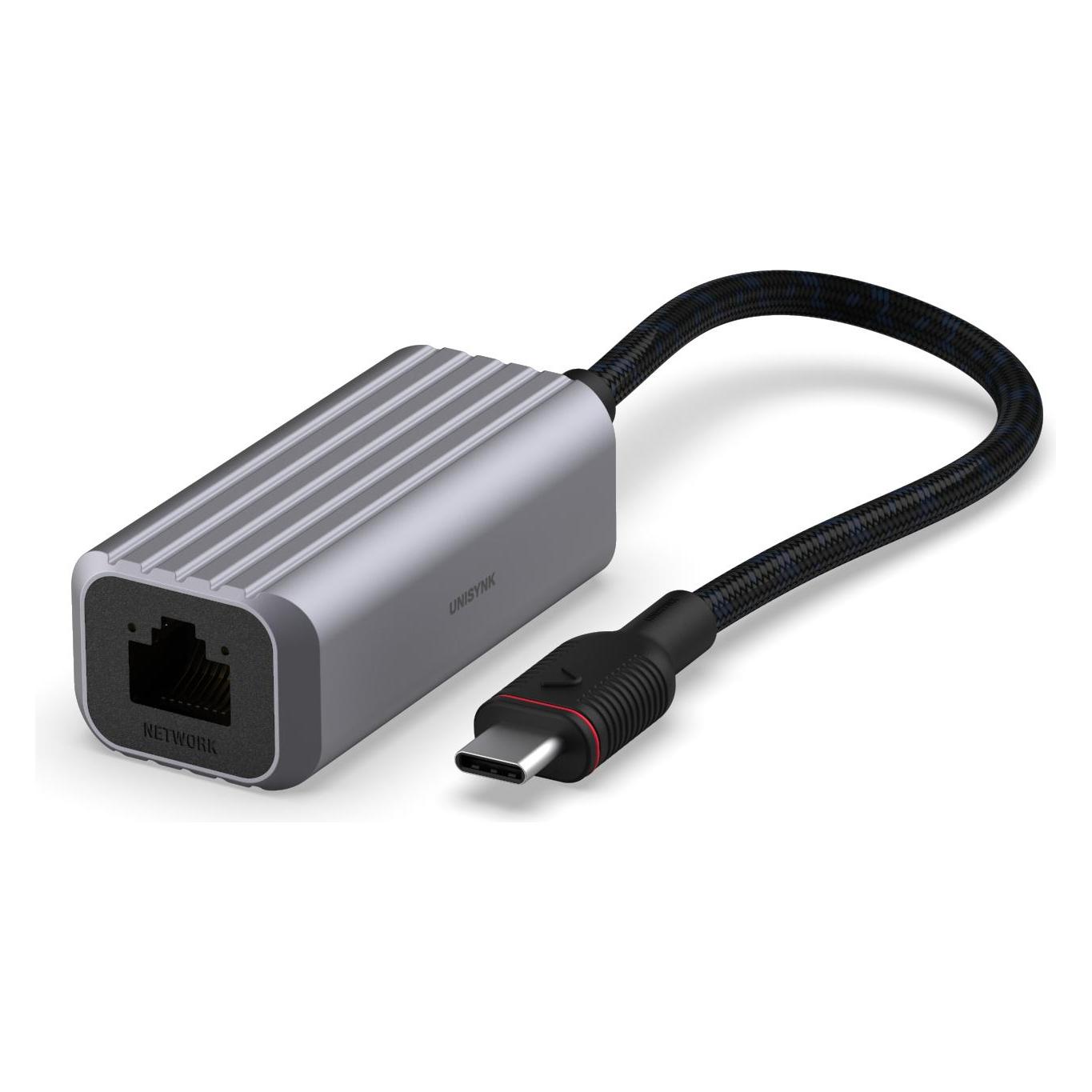 Unisynk USB-C to Network Adapter Grey (USB-C) (10380)