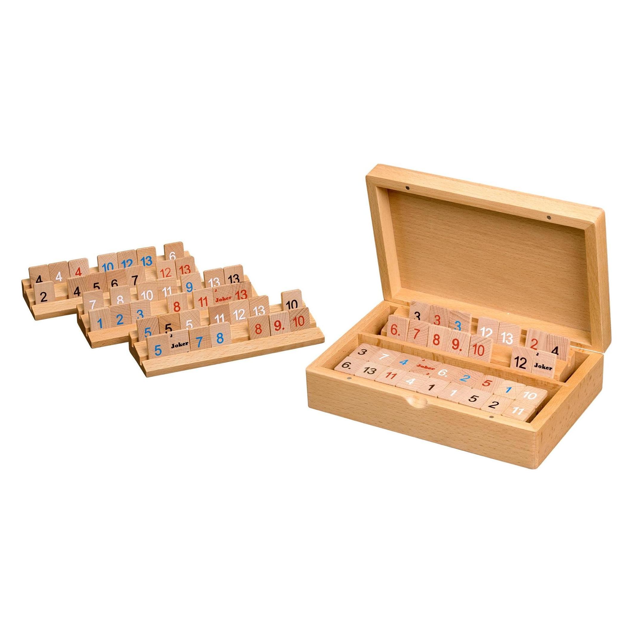 Philos Rummy Holzkassette Magnetverschluss (Deutsch, Englisch, Französisch, Italienisch, Schwedisch, 2 - 4 Spieler) (3608)
