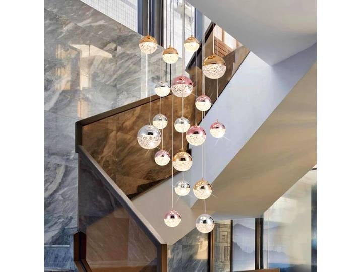 Lustre boule de verre moderne Lustre salon escaliers suspension lampe Table à manger chambre plafond lustres luxe LED éclairage