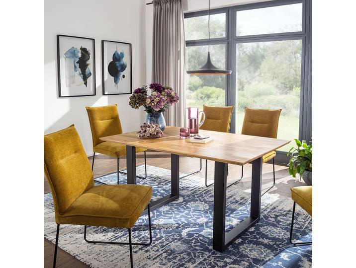Table avec plateau massif Seym 200cm Marron