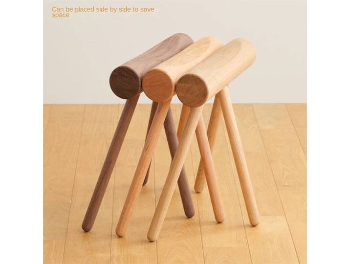 MOMO Tabouret japonais en bois massif pour changer de chaussures, tabouret long pliable, tabouret d'entrée domestique, tabouret de dressing en chêne au design créatif et original