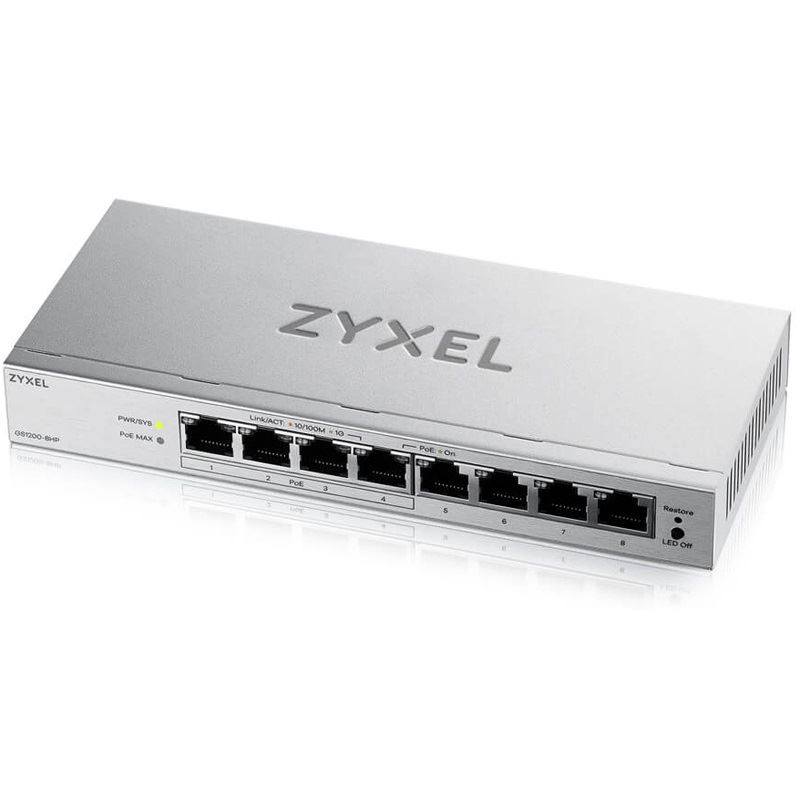 ZYXEL GS1200-8HPV3 8-Port Gigabit PoE+ web/smart managed