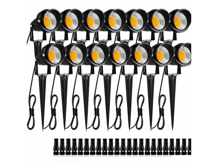 Éclairage paysager LED basse tension 10W avec connecteurs, câble de 1 mètre, projecteurs extérieurs 12V, éclairage de chemin de jardin, 1000LM