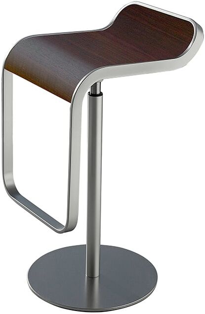 Lapalma Lem Barhocker matt verchromt (80cm, Eiche dunkel nussbaum gebeizt) 80cm   Eiche dunkel nussbaum gebeizt