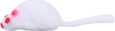 Inspire Picks Plush Rattle Mouse Cat Toy Interactive Catch & Chase Toy For Indoor Cats white