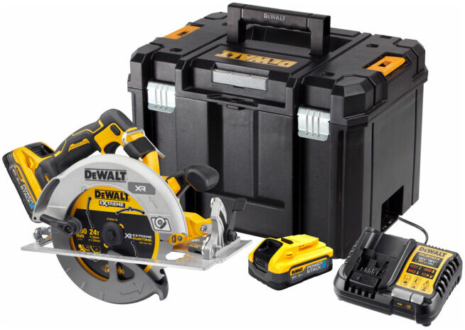 Scie circulaire manuelle sans fil DEWALT 18V/5Ah (DCS573H2T-QW)