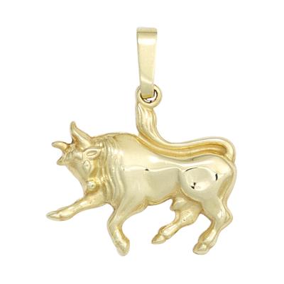 Sternzeichenanhänger JOBO "Anhänger Sternzeichen", gold (gelbgold 333), Schmuckanhänger, Damen, Stier, Gelbgold 333, 333 Gold