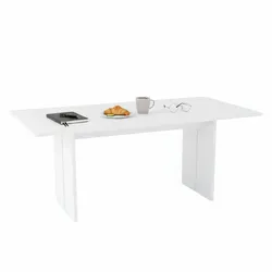 Dmora Esstisch Gabriele, Rechteckiger Designtisch, Küchentisch, 100% Made in Italy, cm 160x90h75, glänzend weiß