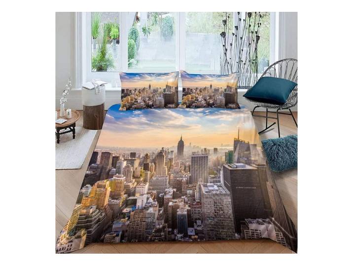 LuxusKollektion Jugendbettwäsche Bettwäsche 155x220 Mikrofaser Skyline 3D Druck