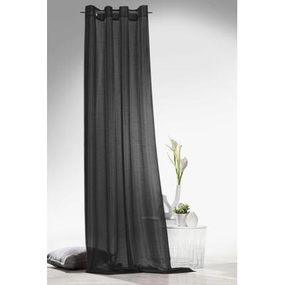 Vorhang WECKBRODT "Klara" Gr. 1, grau (anthrazit), B:140cm H:245cm, Polyester, Gardinen, Wildseiten-Optik, halbtransparent, Gardine, Store