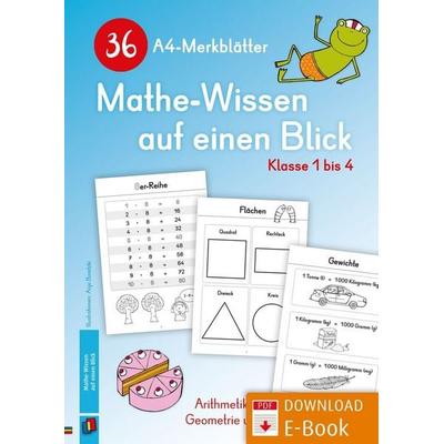36 A4-Merkblätter Mathe-Wissen auf einen Blick – Klasse 1 bis 4, Geheftet von Redaktionsteam Verlag an der Ruhr, Verlag an der Ruhr, 978-3-8346-3998-1