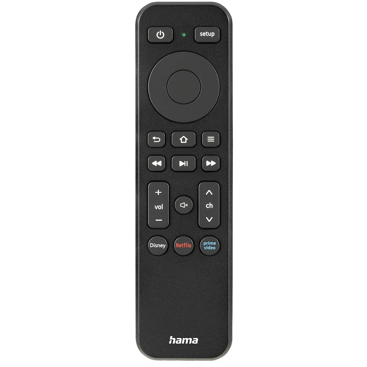 Hama programmeerbare universele afstandsbediening met Netflix, Prime Video en Disney+ knoppen - Zwart
