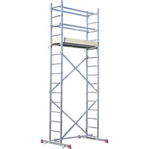 Krause Gerüst CORDA, 916129, Arbeitshöhe 5m, Montagegerüst mit 2 Rollen & Treppenfunktion