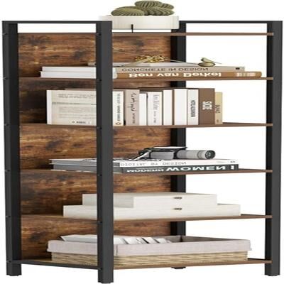 No 5 or 6 Tier Bookshelf Narrow Bookcase for Small Space