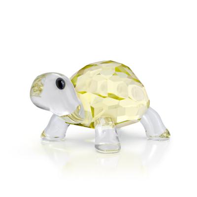 Tierfigur SWAROVSKI "Kristallfigur Sammelfigur IDYLLIA BABY TORTOISE", gelb (kristallweiß, gelb, schwarz), Dekofiguren, B/H/T: 5,1cm, Swarovski Kristall, Swarovski Kristall mit Emaille, H:5,1cm