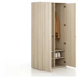 Einzelschließfach FRAME, 2 Abteile, 872 x 450 x 1735 mm, PUSH-lock, Eiche natur