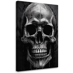 WANDBILD schädel schwarz und weiß