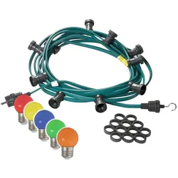 Illu- Party Lichterkette Außenlichterkette 40m grün 40 bunte LED Kugellampen